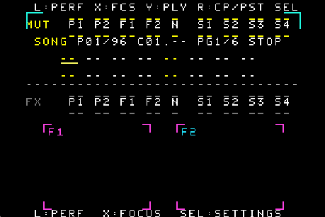 Bottom screen - MUT tap band, song cells, FX tap band, FM touch pads